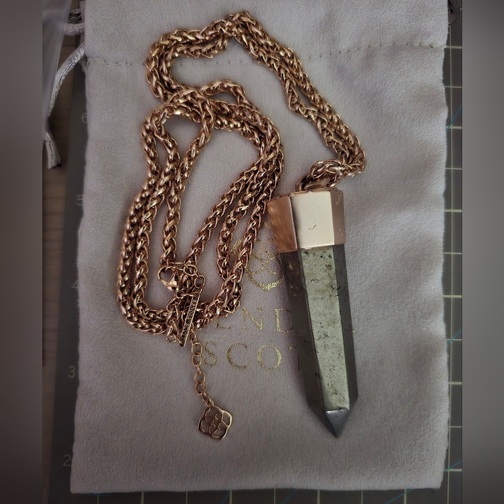 Kendra Scott Jayce Pyrite Rose Gold Necklace